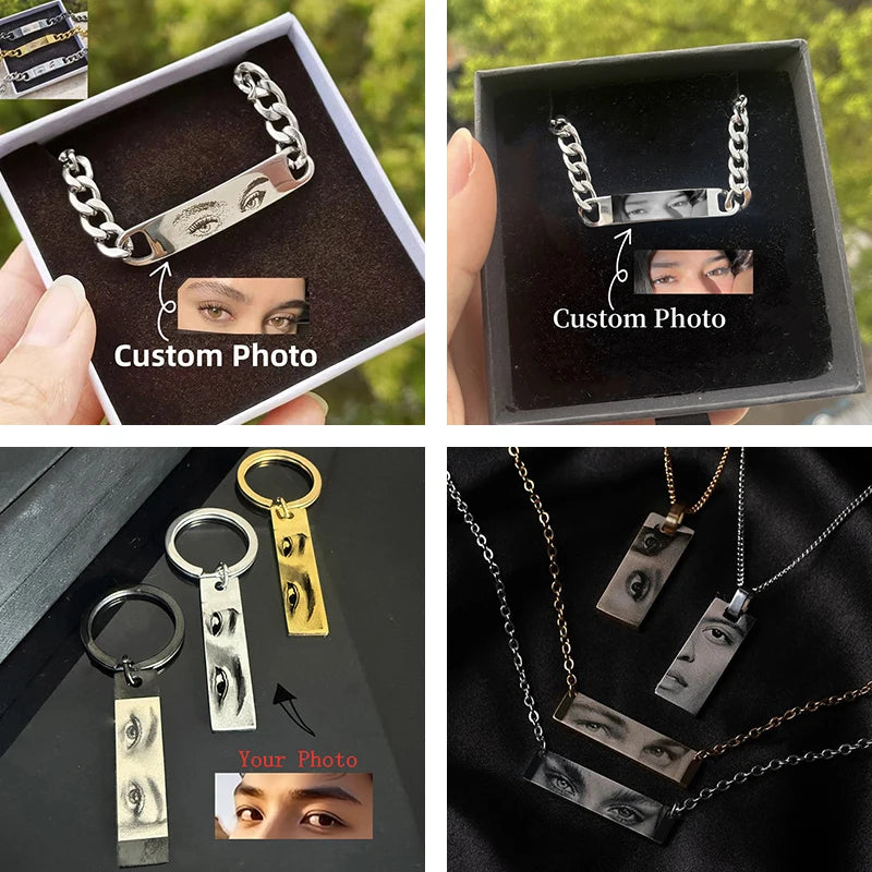 AURENTYxVECINO™ - Personalized Eye Picture Keychain with Bracelet included